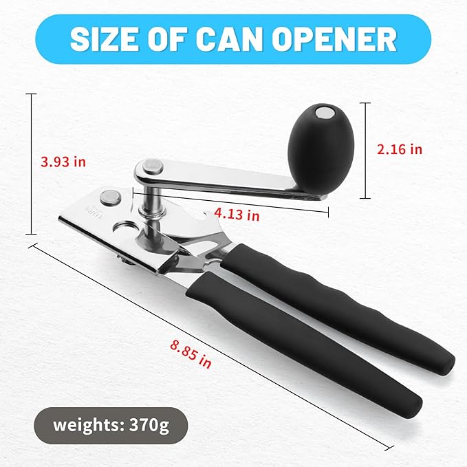 Commercial Can Opener, Stainless Steel Heavy Duty Hand Crank Manual Can Openers - Image 2
