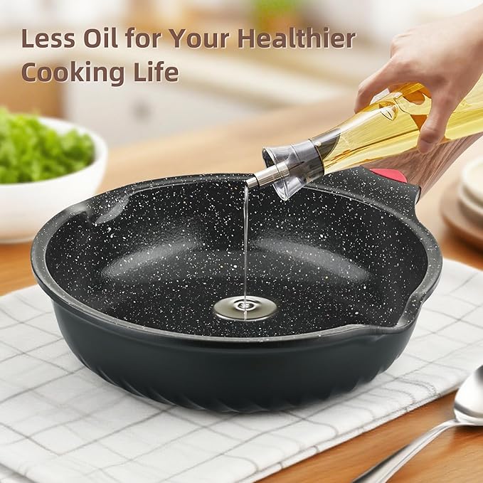 Vinchef Non Stick Frying Pans Set, Deep Frying Pan & Saute Skillet, PFAS PFOA & - Image 6