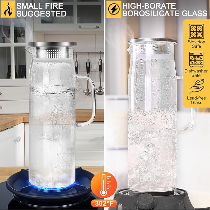 Yirilan Glass Pitcher, 1.5liter Glass Pitcher - Image 2