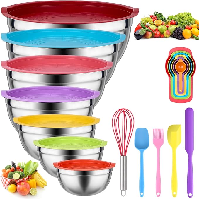 Leidawn Mixing Bowls with Lids for Kitchen by Leidawn