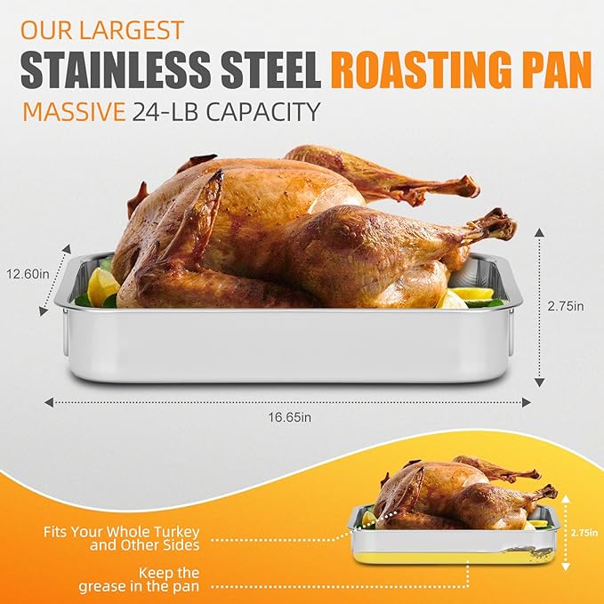 Stainless Steel Turkey Roasting Pan - Image 2