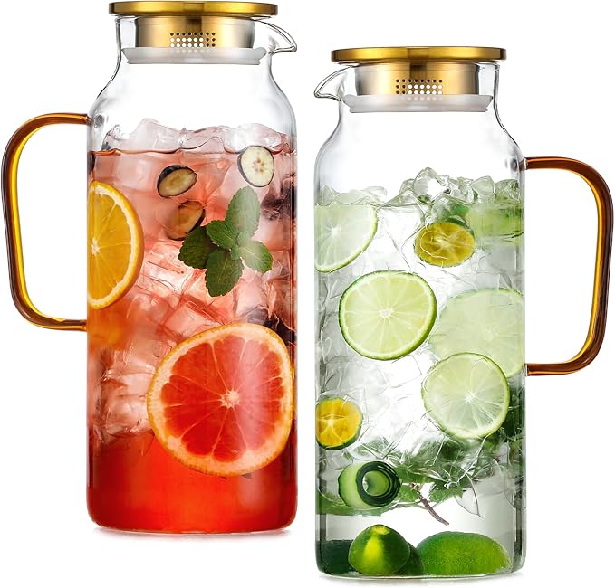 2 Pack 2 Liter/68 oz Glass Pitcher by Unknown