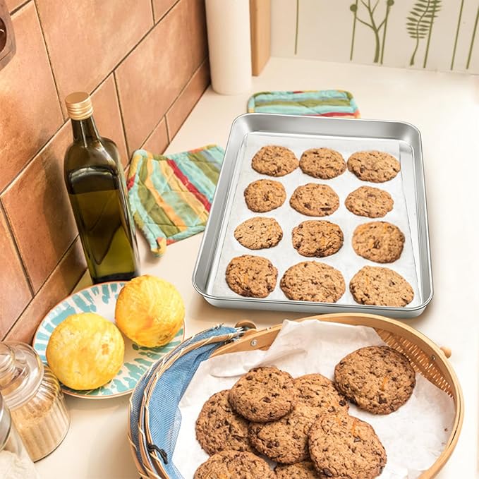 P&P CHEF 12.5 Inch Baking Cookie Sheet, Oven Pan Tray Stainless Steel Sheet Pan - Image 6