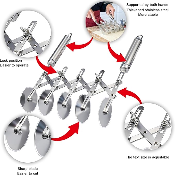 5-Wheel Pastry Cutter & Dough Divider - Image 2