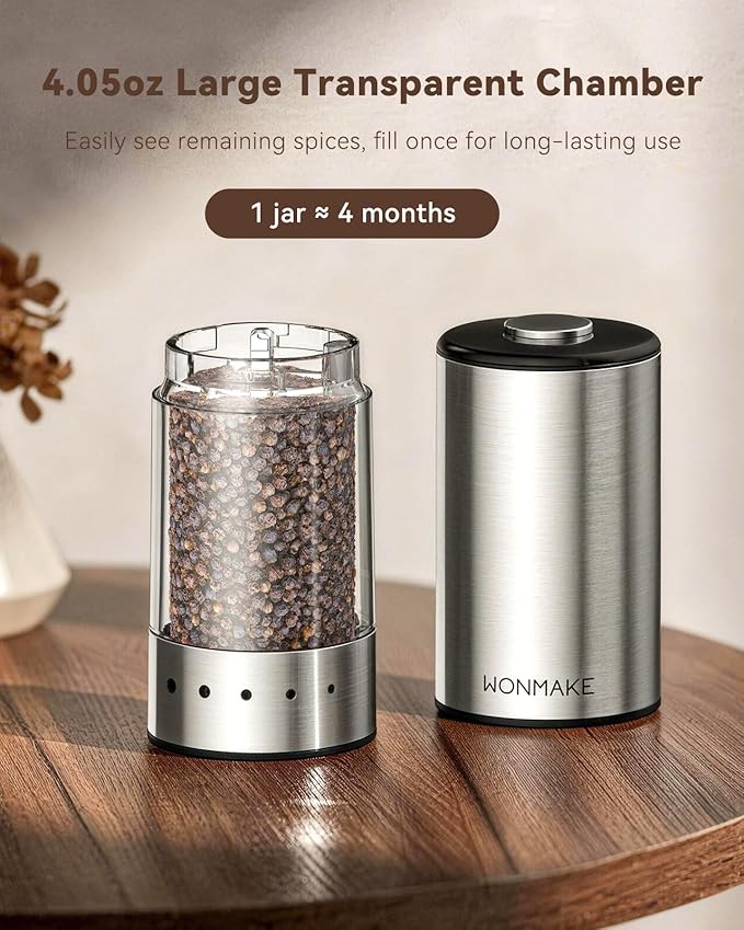 Electric Salt and Pepper Grinder Set, Type-C Rechargeable - Image 7
