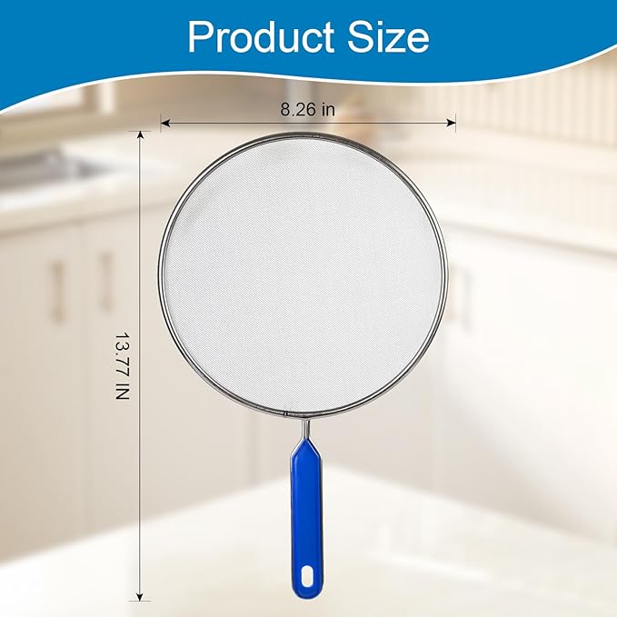 Splatter Screen for Frying Pan, 8 Inch Stainless Steel Small Grease Splatter - Image 2