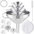Toncoo 4 Pack Stainless Steel Funnels by Toncoo