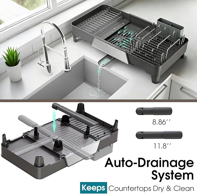 Large Expandable Dish Drying Rack, Dish Racks - Image 6