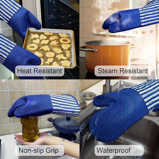 Alselo Silicone Oven Mitts Heat Resistant 932℉ - Image 6