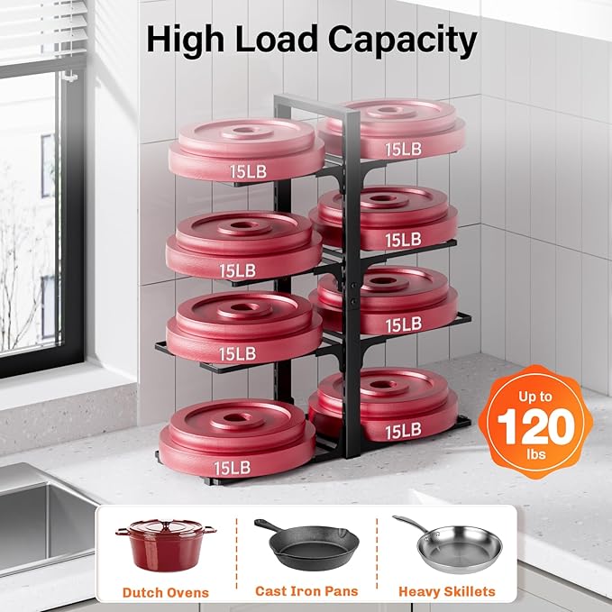 MUDEELA Pots and Pans Organizer under Cabinet 20.8" Height, Heavy Duty - Image 3