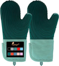 Silicone Oven Mitts-13.6 in Extended Oven Mitts Heat Resistant 500F, Oven Gloves by Tayfeim