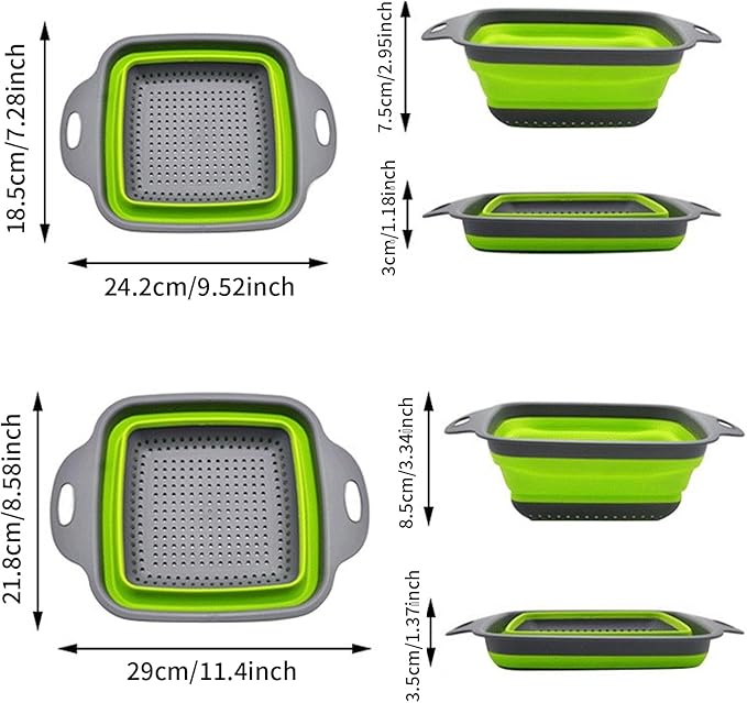2 PCS Collapsible Colander, Collapsible Strainers - Image 2