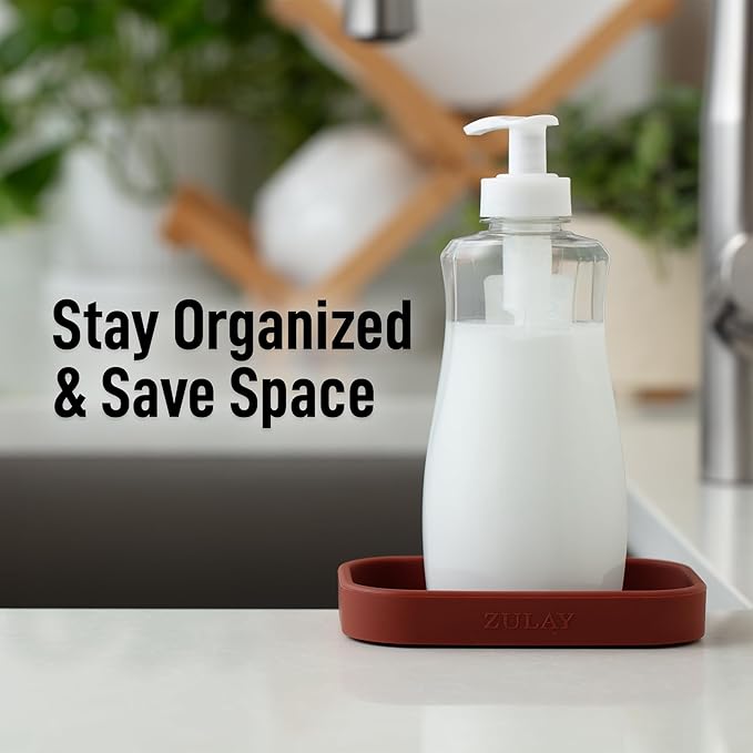 Zulay Kitchen Small Silicone Sponge Holder – Space-Saving Sink Organizer Tray - Image 6