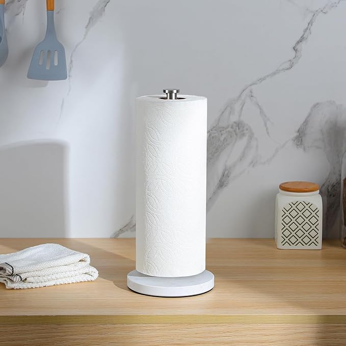 YIGII Heavy Marble Base Paper Towel Holder Countertop - Image 5