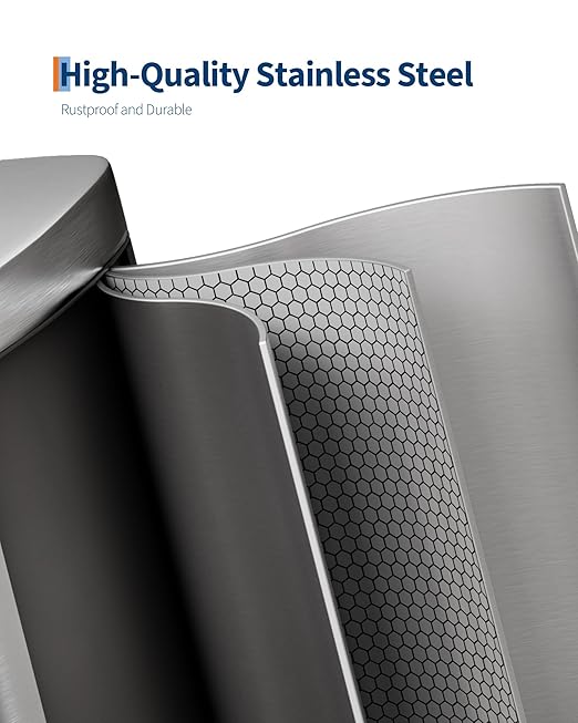 GarveeHome Stainless Steel Kitchen Trash Can, 13 Gal / 50 L Step-On Garbage Bin - Image 3