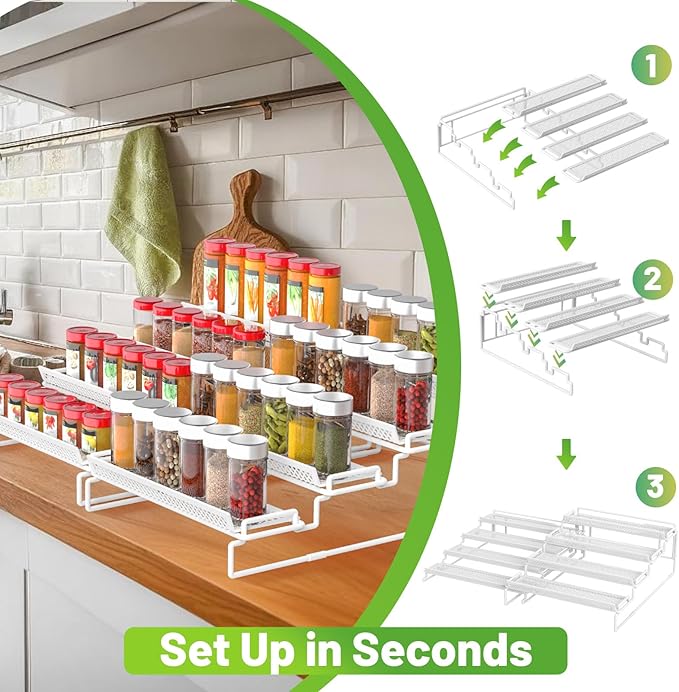 4 Tier Adjustable Spice Rack Organizer - Image 2