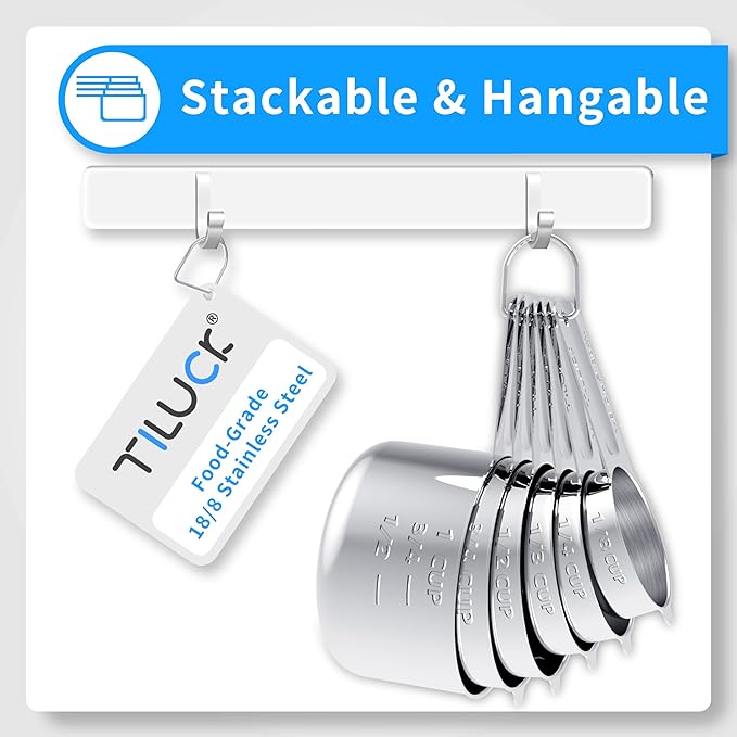 TILUCK Stainless Steel Measuring Cups & Spoons Set, Cups and Spoons, Kitchen - Image 3