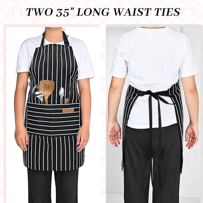 2Pack Adjustable Kitchen Apron for Women Men - Image 6