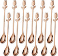 Rose Gold Tulip/Rose Handle 12-Pcs Mini Coffee Spoons Set by SGvrPvz