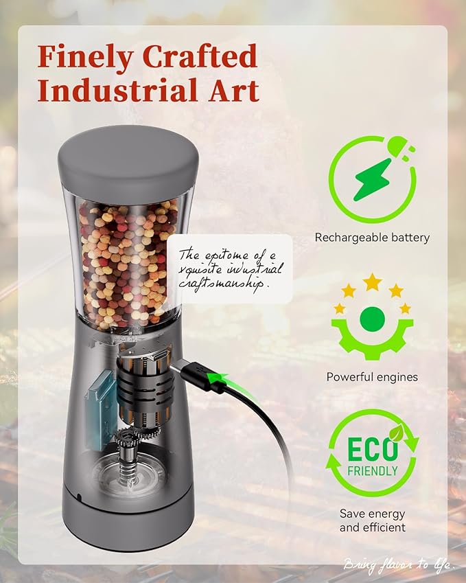 Electric Salt and Pepper Grinder Set - Image 4