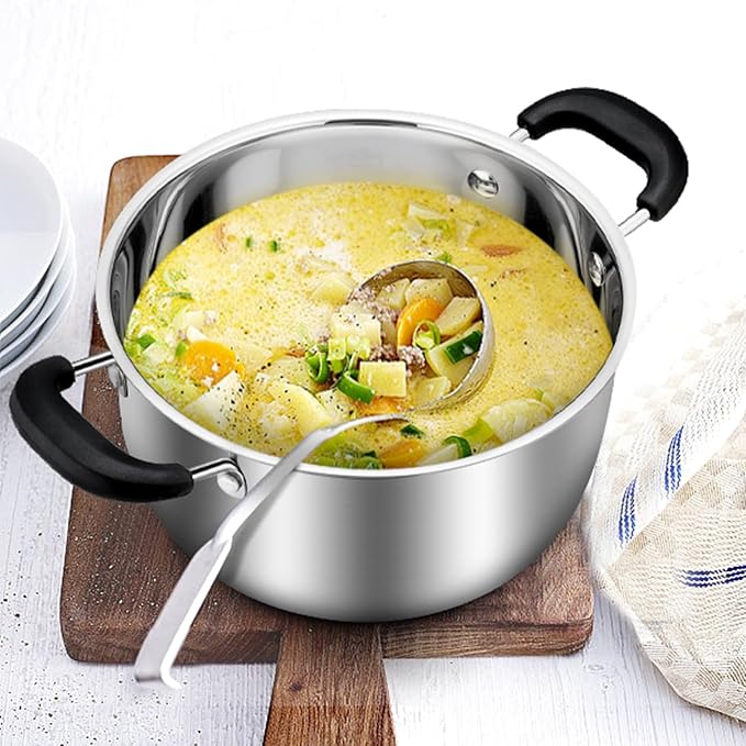 TeamFar Stock Pot 6 qt, Stainless Steel Stock Pasta Soup Pot - Image 7