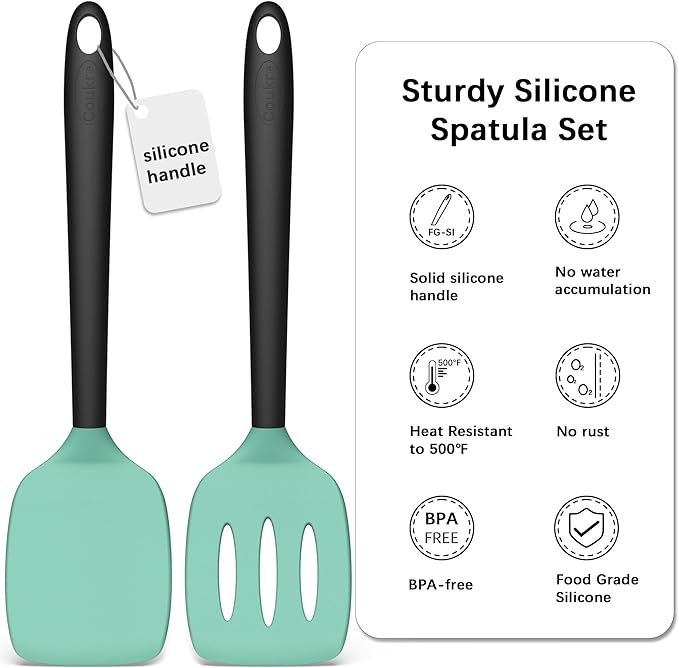 Coukre 2 Pack Silicone Spatula Set, High Heat Resistant, BPA Free Kitchen - Image 2