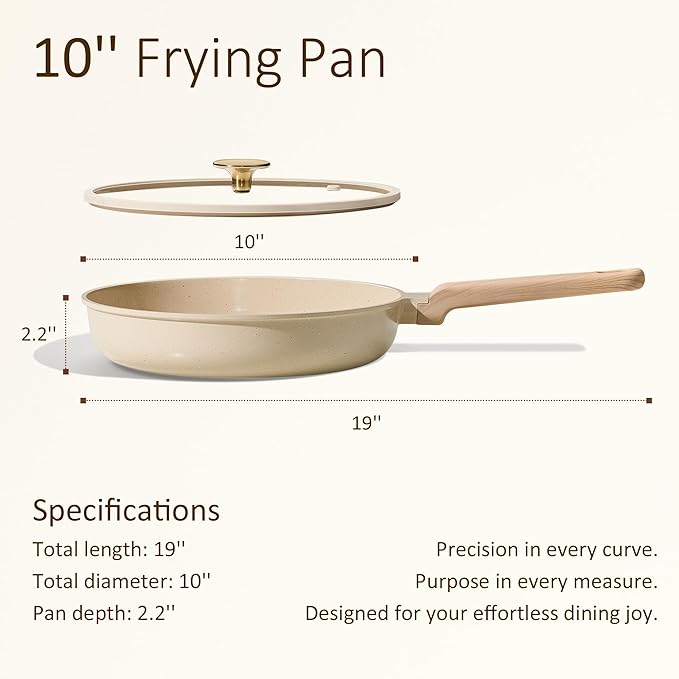 CAROTE 10" Frying Pan Set, Non-Toxic PTFE & PFOA Free Fry Pan & Omelet Pan - Image 2