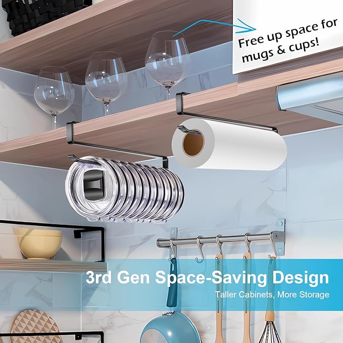 4Pack Tumbler Lid Organizer for Corner Cabinets, Space-Saving Cup Holder - Image 3