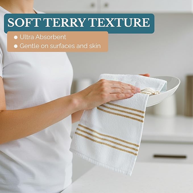 Casa Platino Kitchen Dish Cloths and Dish Towels, Soft and Stylish Helpers - Image 6