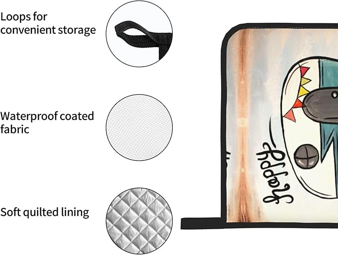 Happy Camper Oven Mitts and Pot Holders Sets of 4, Resistant Hot Pads - Image 5