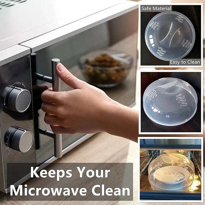 Microwave Cover for Food 2PCS Microwave Splatter Cover Large Microwave Plate - Image 2