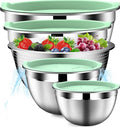 DUTZUN Mixing Bowls with Lids Set, Stainless Steel Mixing Bowl Set with Colander by DUTZUN