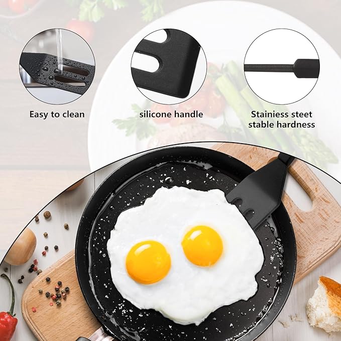 【2 Pack】Kunovo Small Spatula for Nonstick Cookware Mini Spatulas for kitchen Use - Image 3