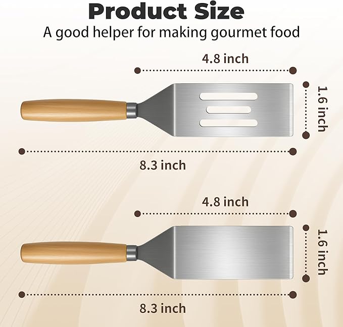 2Pcs Stainless Steel Spatula Set, Mini Serving Spatula - Image 2