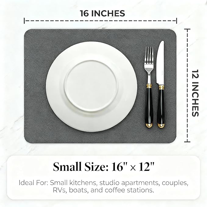 Dish Drying Mat Super Absorbent – 16" x 12" Coffee Mat - Image 8