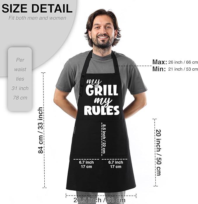 TOSHE Funny Apron Waterdrop Resistant Cotton Apron - Image 6