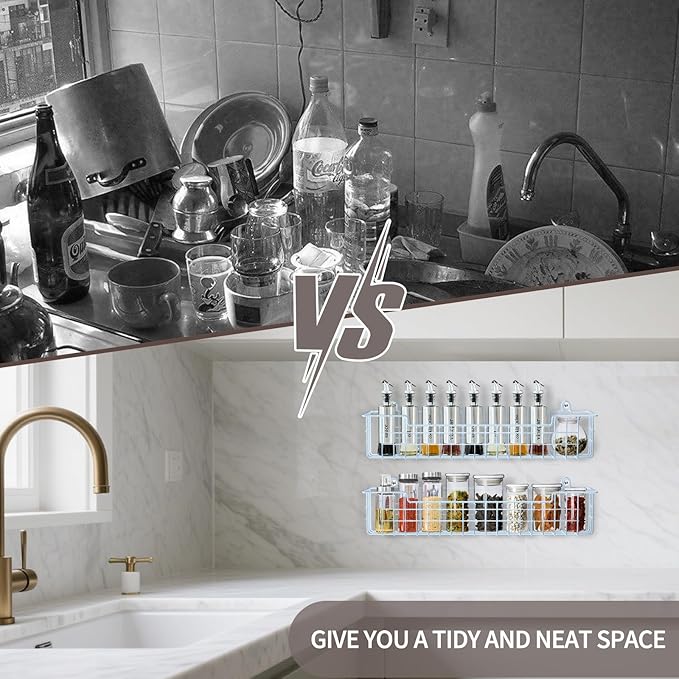 Spice Rack Wall Mount, Metal Spice Holder Saving Space Shelf - Image 5