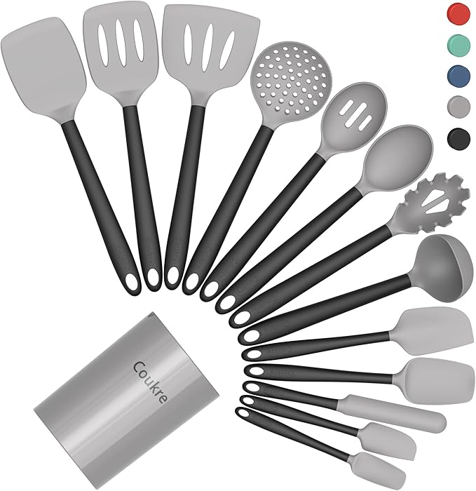 Coukre Silicone Kitchen Cooking Utensils Set by Coukre