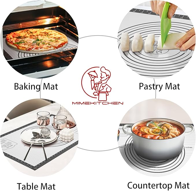 Silicone Pastry Mat for Dough Rolling, SIlicone Mat for Baking PIzza, Pie Crust - Image 4