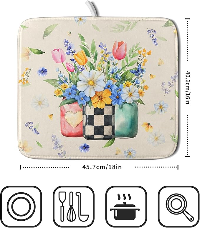 Giwawa Spring Flower Vases Dish Drying Mat - Image 2