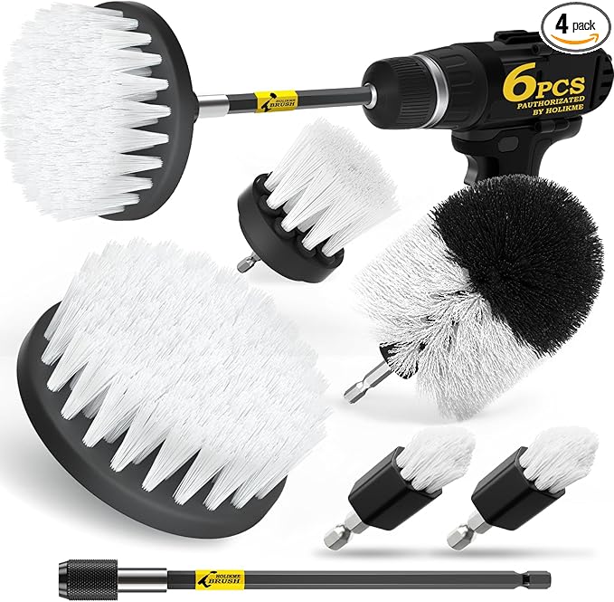 Holikme 6Pack Drill Brush Power Scrubber Cleaning Brush Extended Long by Holikme