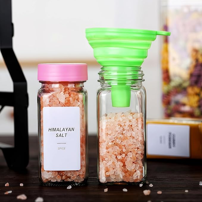 36 Glass Spice Jars with Label-4oz Spice Containers with Pink Lids and Shaker - Image 7