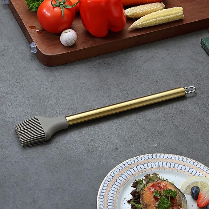 Gold Basting Brush, Berglander Non-stick Silicone Kitchen Brush - Image 3