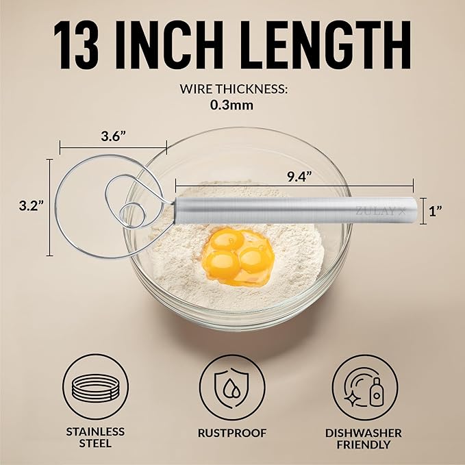 Zulay Kitchen 13-Inch Danish Dough Whisk - Image 2