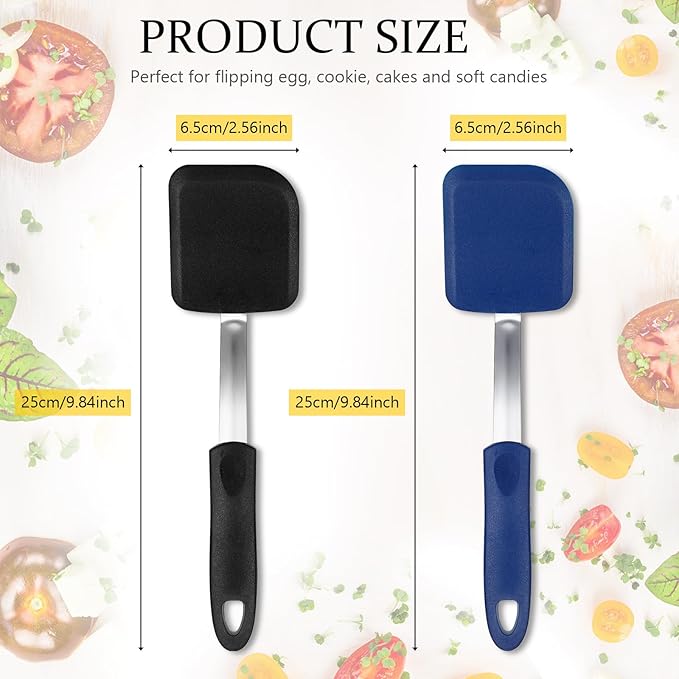 Silicone Cookie Spatula Turner 2 Pack Mini Brownie Spatula Flexible Kitchen - Image 2
