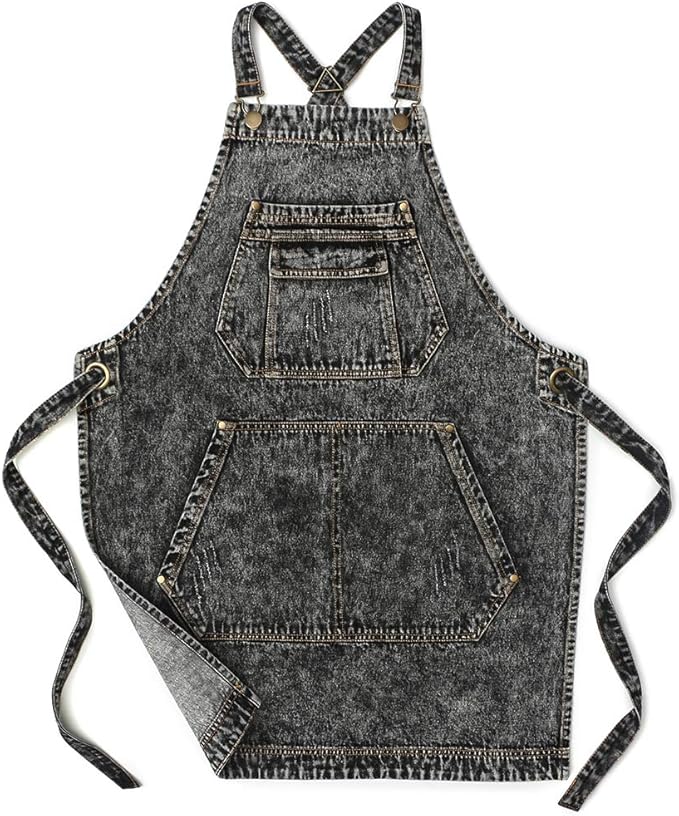 Jeanerlor - Denim Apron with Pockets by Jeanerlor