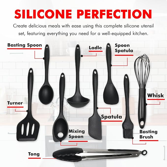 Chef Craft - Premium Silicone Kitchen Tools and Utensils Set, Non-Scratch - Image 4