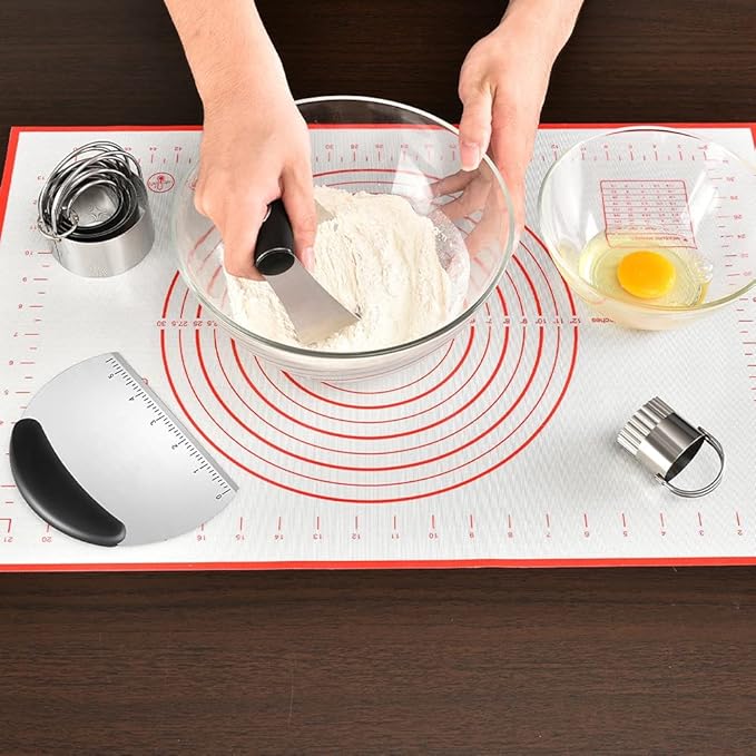 Pastry Cutter, Biscuit Cutter, Dough Scraper, Silicone Baking Mats, Stainless - Image 2