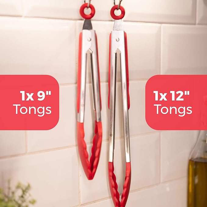 StarPack Premium Silicone Kitchen Tongs Set of 2 - Image 4