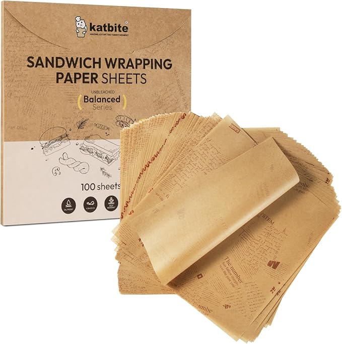 Katbite 100Pcs 12 In Food Wrapping Paper, New Pattern Heavy duty Deli Paper by katbite